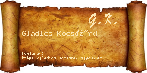 Gladics Kocsárd névjegykártya